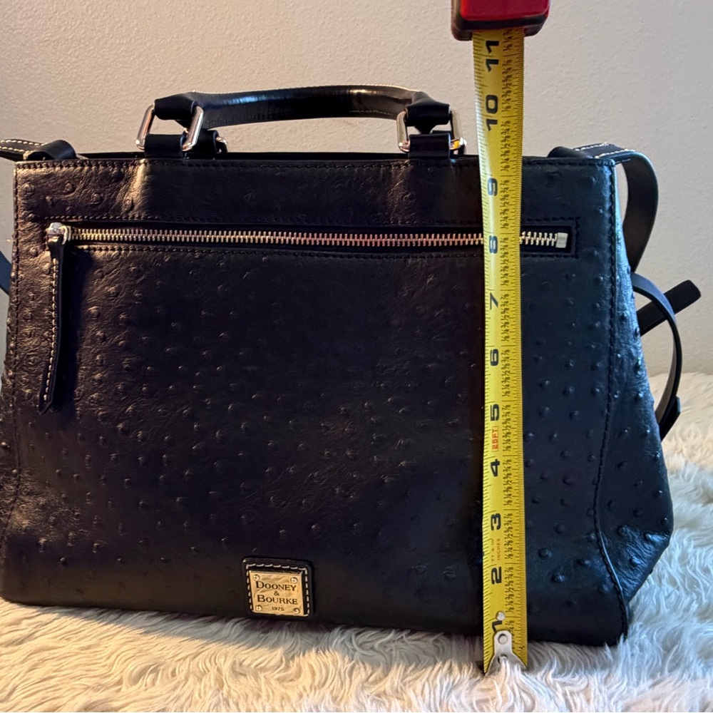 Dooney & Bourke Black Ostrich texture Leather Handbag - Picture 6 of 15